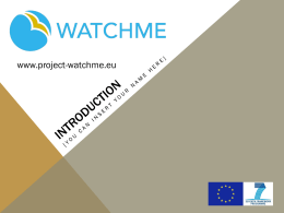 Introductie - WATCHME project
