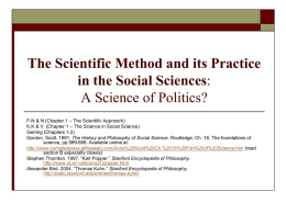 The Scientific Method and its Practice in the Social Sciences: A