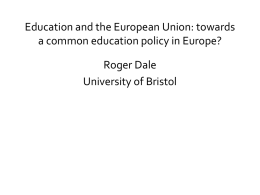 towards a common education policy in Europe?