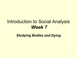 Introduction to Social Analysis Week 7