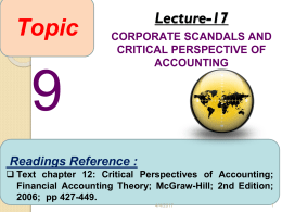 Critical Perspectives of Accounting