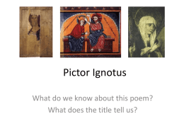 Pictor Ignotus - A Level Literature at Keswick School