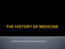 THE HISTORY OF MEDICINE