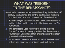 "Reborn" in the Renaissance?