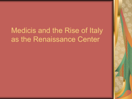 Italy At the Start of the Renaissance