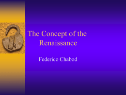 The Concept of the Renaissance