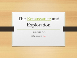 The Renaissance and Exploration - Reeths