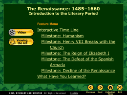 The Renaissance: 1485–1660