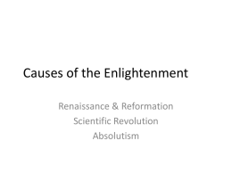 Causes of the Enlightenment