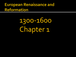 European Renaissance and Reformation