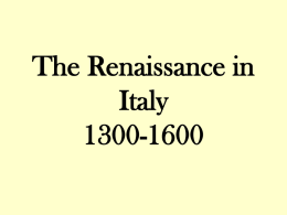 The Renaissance in Italy 1300