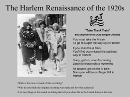 Harlem Renaissance - Wappingers Central School District