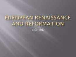 European Renaissance and Reformationx