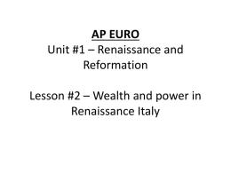 Lesson 02 - Renaissance Italy