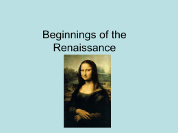 Beginnings of the Renaissance