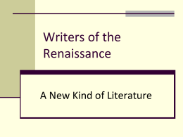 Writers of the Renaissance - Appoquinimink High School