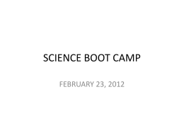 SCIENCE BOOT CAMP