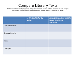 Compare Literary Texts Find evidence for each category