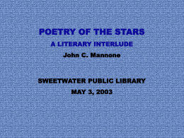 Poetry of the Stars