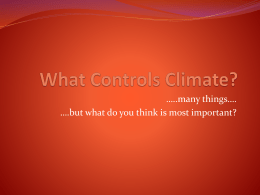 What Controls Climate?