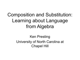 Composition and Substitution: Learning about Language from