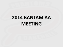 2014 BANTAM AA MEETING