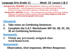 AP Eng Lang & Comp Week 1 Lesson 1