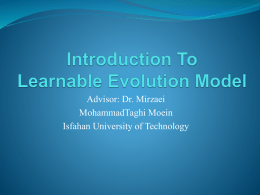 Introduction To Learnable Evolution Model