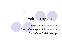 Astronomy Unit 1 - Mrs. Taylor's Class Page