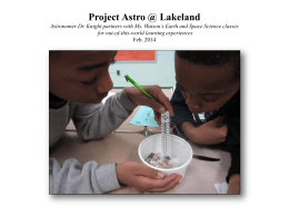 Project Astro @ Lakeland Astronomer Dr. Knight partners