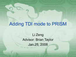 Adding TDI mode to PRISM - Harvard–Smithsonian Center