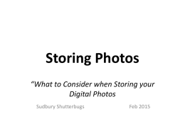 Saving Photos - Sudbury Shutterbugs