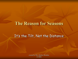 The Reason for Seasons - Somers Public Schools