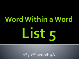 Word Within a Word List 5