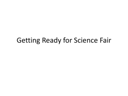 Getting Ready for Science Fair