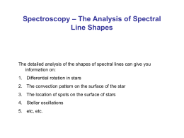 Spectroscopy – Lecture 1