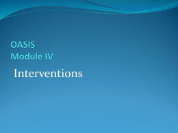 Module IV Interventions - Massachusetts Senior Care