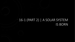 16-1 | A Solar System is Born