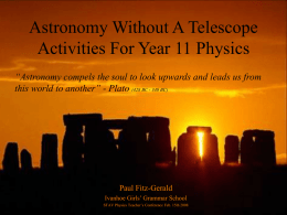 Astronomy Without A Telescope For Year 11 Physics