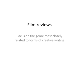 Film reviews - School of English and American Studies at ELTE
