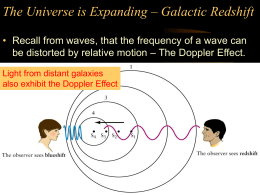 The Universe is Expanding – Galactic Redshift