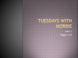 Tuesdays with Morrie - DuBois Area School District