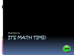 It`s Math Time!