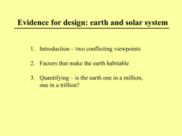 Evidence for Design: Earth & Solar System