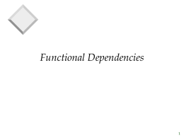 Functional Dependencies, 1/12