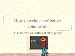 How to write an effective conclusion