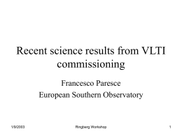 Recent science results from VLTI commissioning