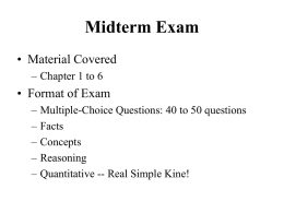 Review for Midterm—Chapter 1
