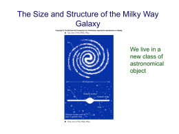 09 November: The Structure and Content of the Milky Way