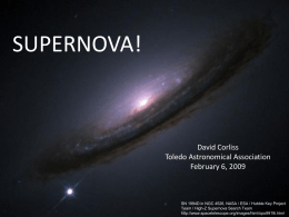 Supernova! Toledo Astronomical Association, February 2009